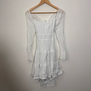 Elegant White Long-Sleeve Dress altard state